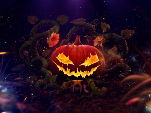 Halloween Pumpkin Surreal Wallpaper