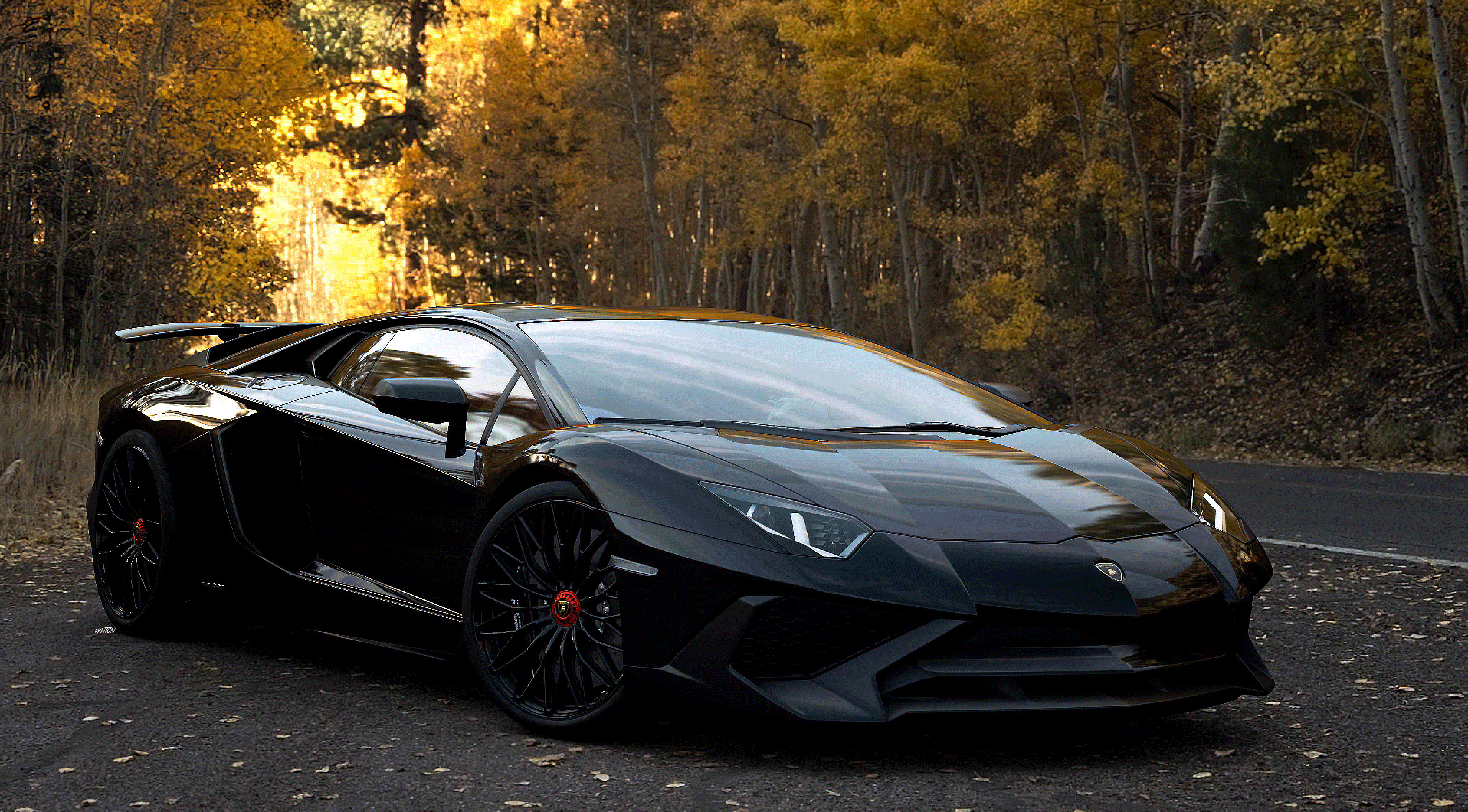 Lamborghini Aventador SV Black Darth Vader Wallpaper