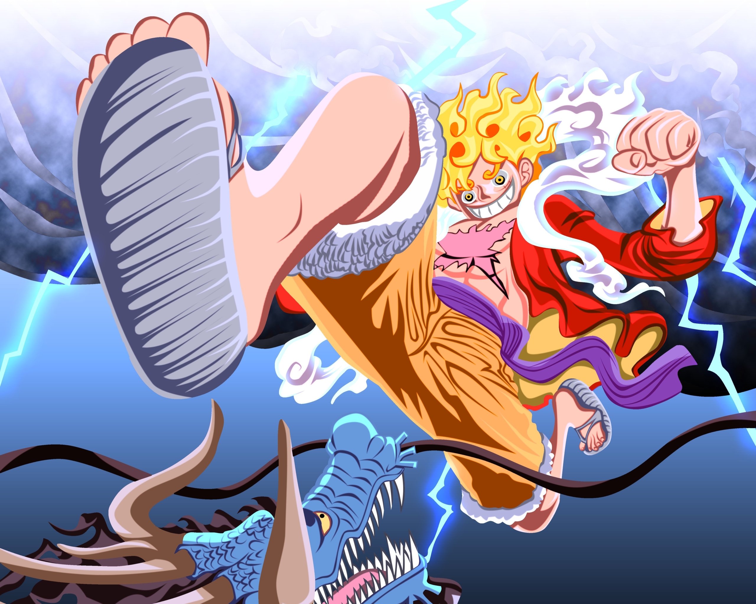 Luffy vs Kaido Gear 5 Wallpaper